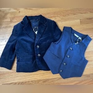 Janie and Jack Velvet Blazer and Linen Vest